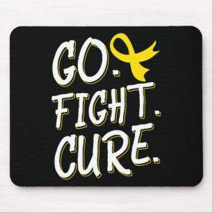 Go Fight Cure Childhood Cancer Gold Ribbon Awarene Mouse Pad