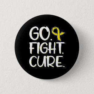 Go Fight Cure Gold Ribbon Childhood Cancer Awarene 6 Cm Round Badge