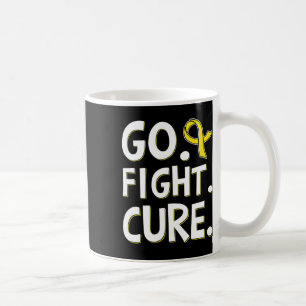 Go Fight Cure Gold Ribbon Childhood Cancer Awarene Coffee Mug