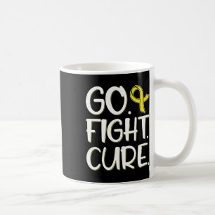 Go Fight Cure Gold Ribbon Childhood Cancer Awarene Coffee Mug