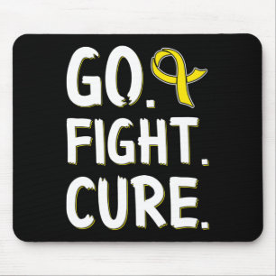 Go Fight Cure Gold Ribbon Childhood Cancer Awarene Mouse Pad