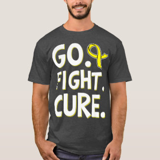 Go Fight Cure Gold Ribbon Childhood Cancer Awarene T-Shirt
