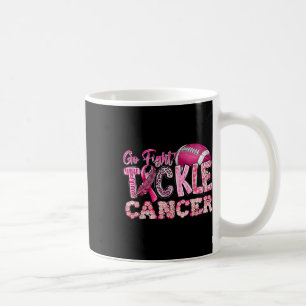 Go Fight Tackle Cancer Football Breast Cancer Awar Coffee Mug