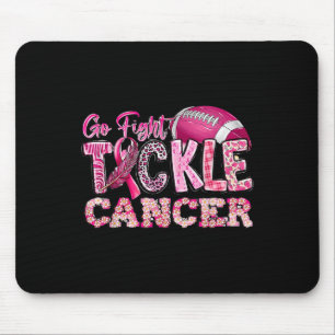 Go Fight Tackle Cancer Football Breast Cancer Awar Mouse Pad
