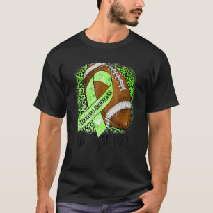 Go Fight Win Football Green Ribbon Glaucoma Awaren T-Shirt