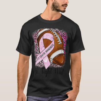 Go Fight Win Football Pink Ribbon Breast Cancer Aw T-Shirt