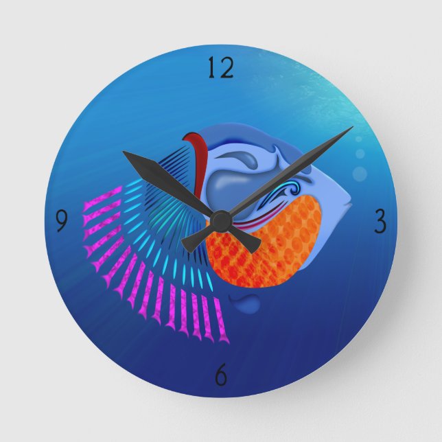 Go Fish Round Clock (Front)