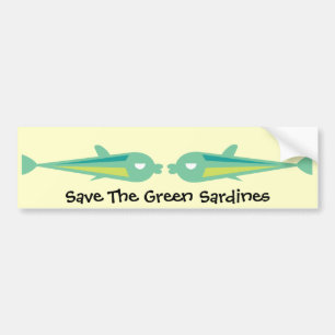Go Fish_Save The Green Sardines Bumper Sticker