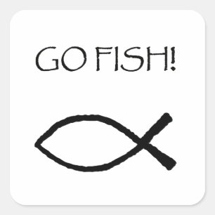 Go Fish Square Sticker