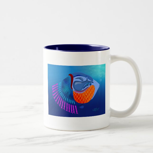 Go Fish Two-Tone Coffee Mug (Right)