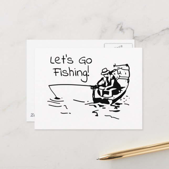 Go Fishing Day Postcard (Front/Back In Situ)