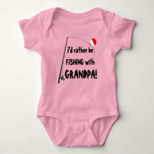 Go Fishing with Grandpa Funny Baby Bodysuit