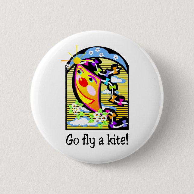 Go Fly a Kite 3 6 Cm Round Badge (Front)