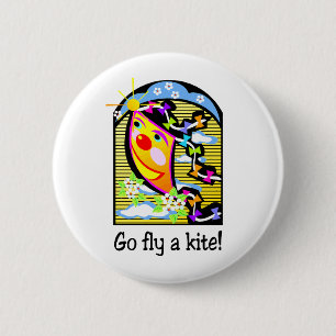 Go Fly a Kite 3 6 Cm Round Badge