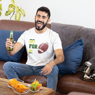 Go For 2 Football Team Colours Green and Gold T-Shirt