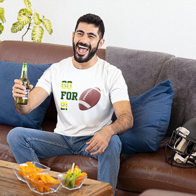Go For 2 Football Team Colours Green and Gold T-Shirt (Creator Uploaded)