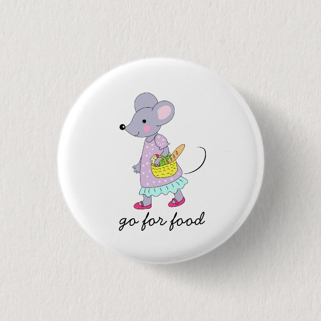go for food 3 cm round badge (Front)