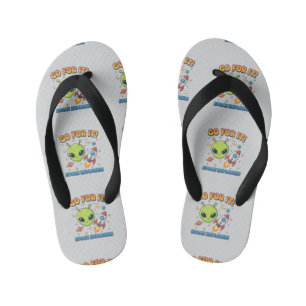 "Go For It!" Space Explorer Kid's Thongs