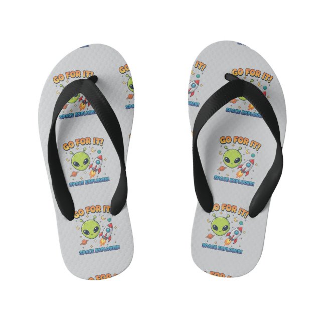 "Go For It!" Space Explorer Kid's Thongs (Footbed)