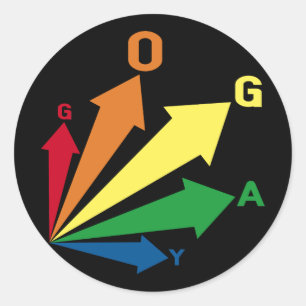 go gay classic round sticker