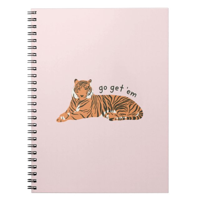 Go Get 'Em Tiger- Blush Notebook (Front)