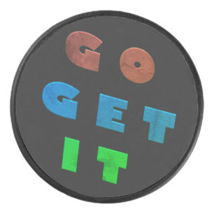 Go get it logo  coloured design       hockey puck