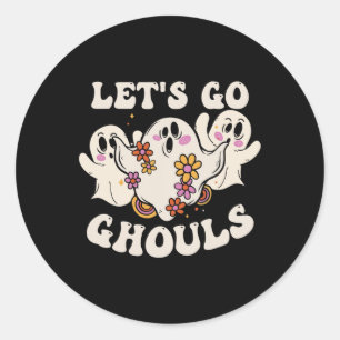 Go Ghouls Costume Halloween Pumpkin Ghost Classic Round Sticker