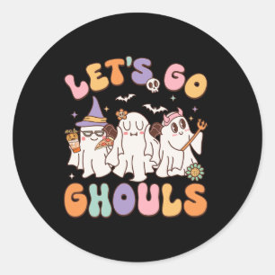 Go Ghouls Halloween Ghost Outfit Costume Retro Gro Classic Round Sticker