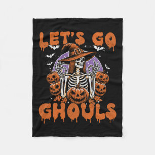 Go Ghouls Witch Retro Halloween Costume For Women Fleece Blanket