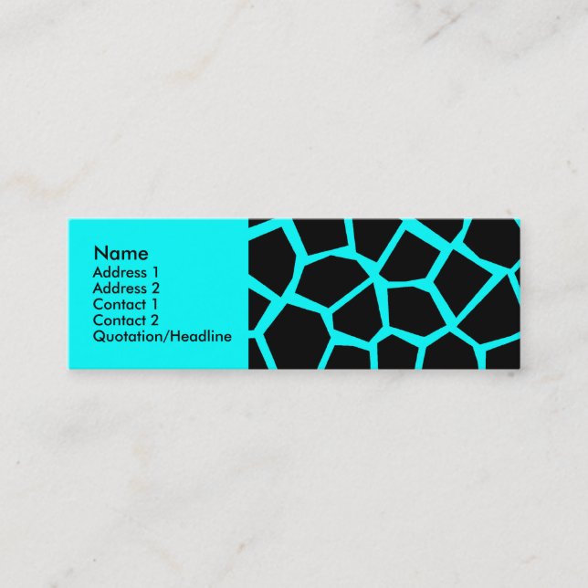 Go Giraffe - Cyan Mini Business Card (Front)