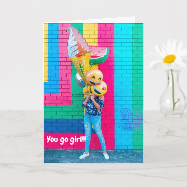 Go Girl, Break a Leg, Good Luck! Card (Small Plant)