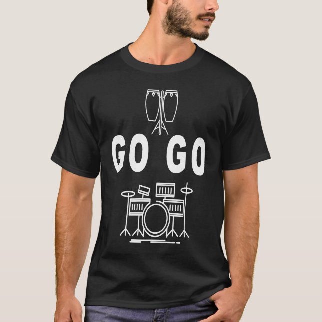 Go Go Music Drum set design! Washington DC T-Shirt (Front)