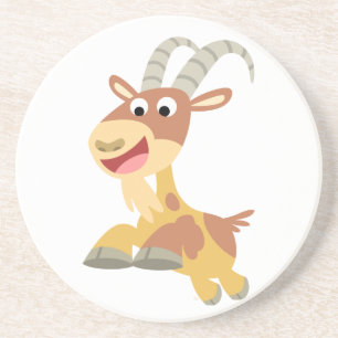 Go Goat!! (cute cartoon goat) Coaster
