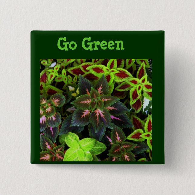 Go Green_ 15 Cm Square Badge (Front)