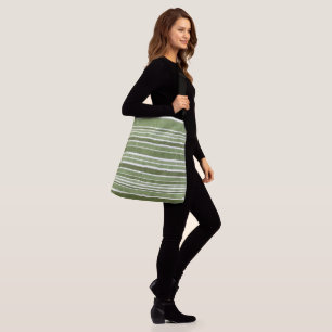 "GO GREEN AND WHITE STRIPE" SPORT CROSSBODY BAG