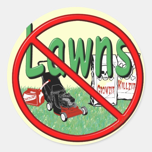 Go Green Anti-Lawn Classic Round Sticker (Front)