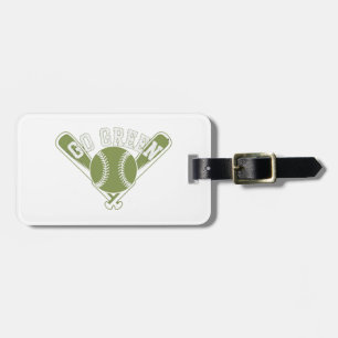 Go Green Baseball Design Luggage Tag