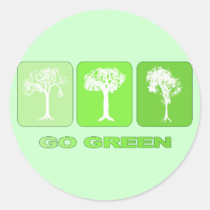 Go Green Classic Round Sticker