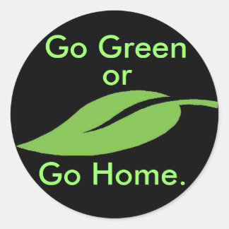 Go Green Classic Round Sticker