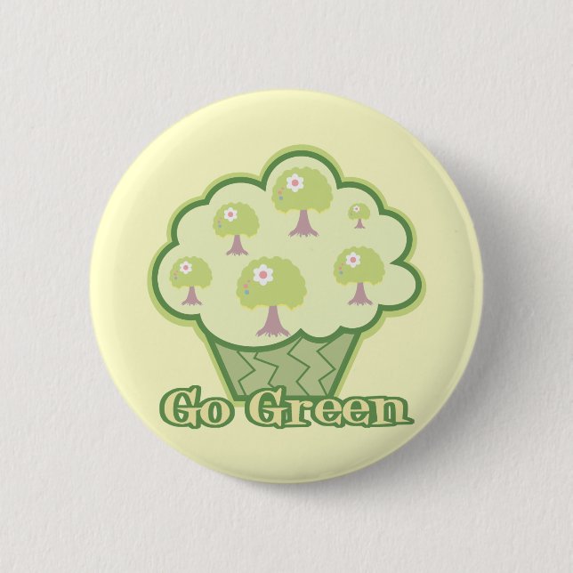 Go Green Cupcake 6 Cm Round Badge (Front)