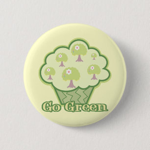 Go Green Cupcake 6 Cm Round Badge