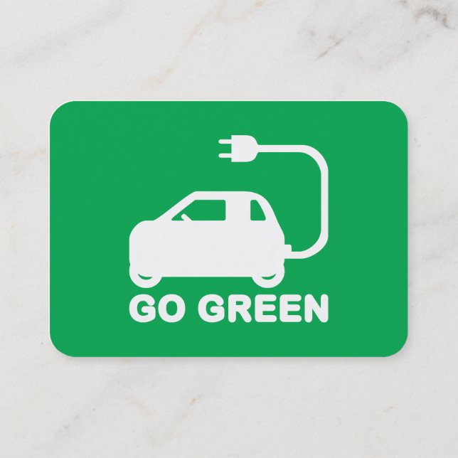 Go Green ~ Drive Electric Cars Business Card (Back)