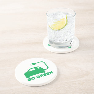 Go Green ~ Drive Electric Cars Coaster