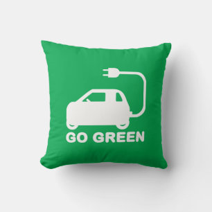 Go Green ~ Drive Electric Cars Cushion