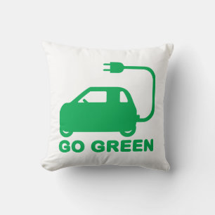 Go Green ~ Drive Electric Cars Cushion