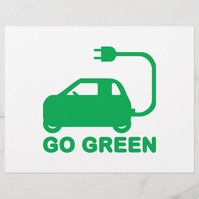 Go Green ~ Drive Electric Cars Flyer (Front)