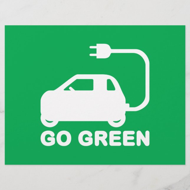 Go Green ~ Drive Electric Cars Flyer (Front)