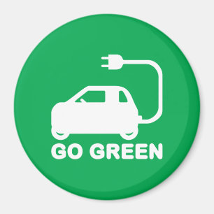 Go Green ~ Drive Electric Cars Magnet