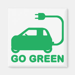 Go Green ~ Drive Electric Cars Magnet