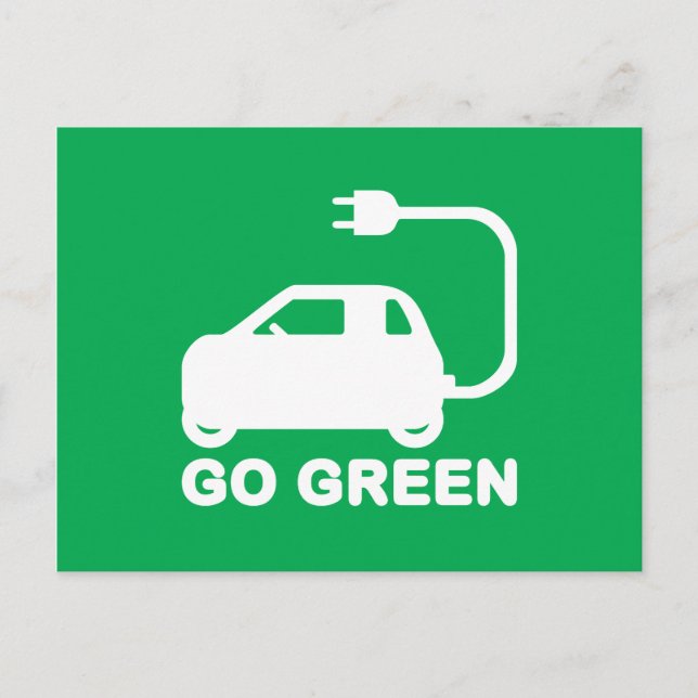 Go Green ~ Drive Electric Cars Postcard (Front)
